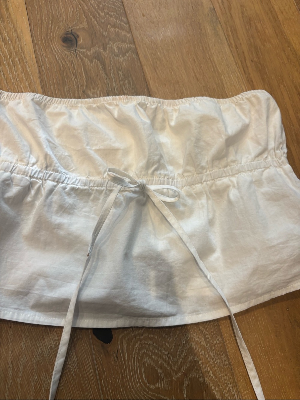 White strapless top